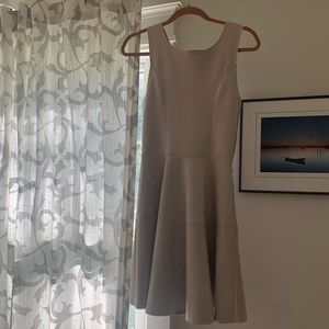 Faux suede beige mini dress